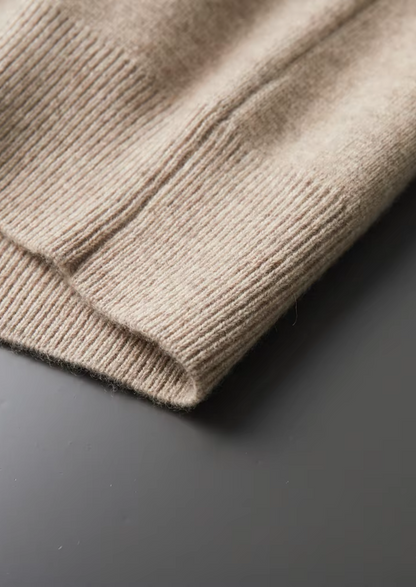 ZIP-POLOTRÖJA I EXTRA FIN MERINOULL